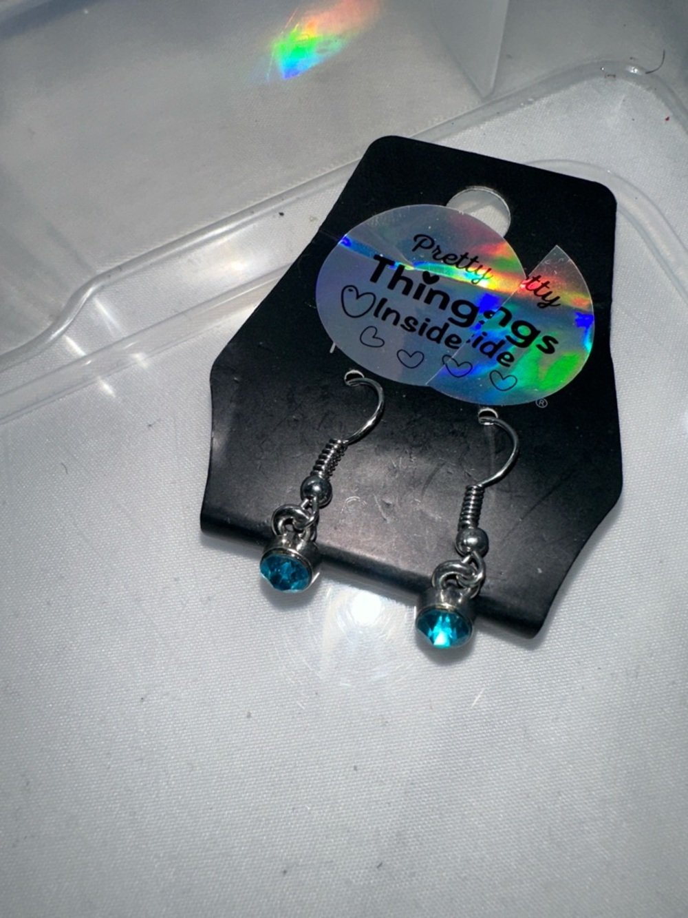 Blue Crystal Drop Earrings - Things Inside
